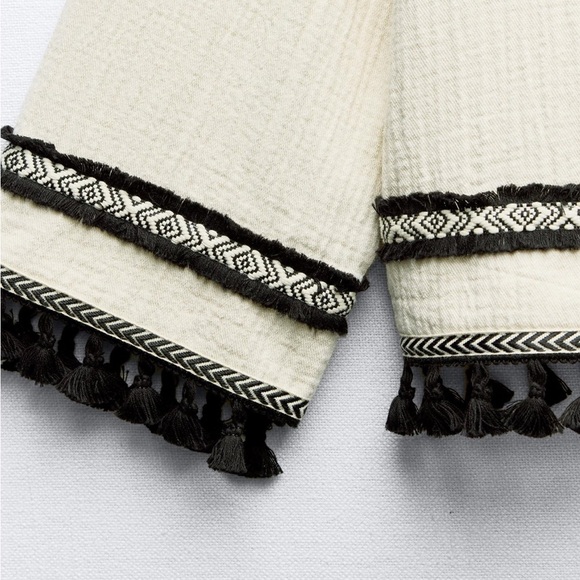 New ZARA Fringed Cuffs Passementerie Long Sleeve Jacket - Picture 10 of 14